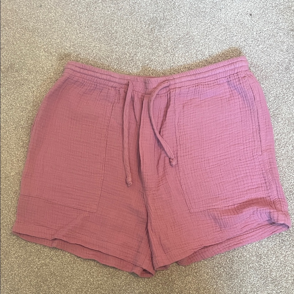 Casual Women's Pink Drawstring Athletic Shorts